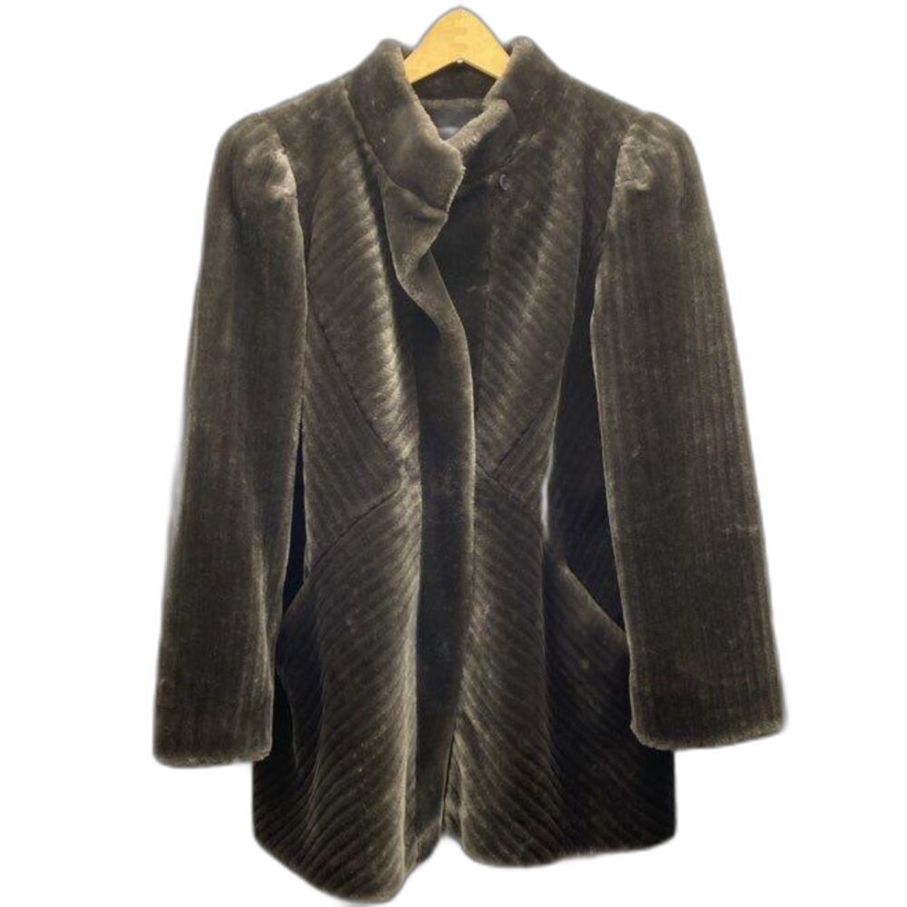 Intrigue by Glenoit Vintage Faux Fur Jacket Charcoal Gray Size 14